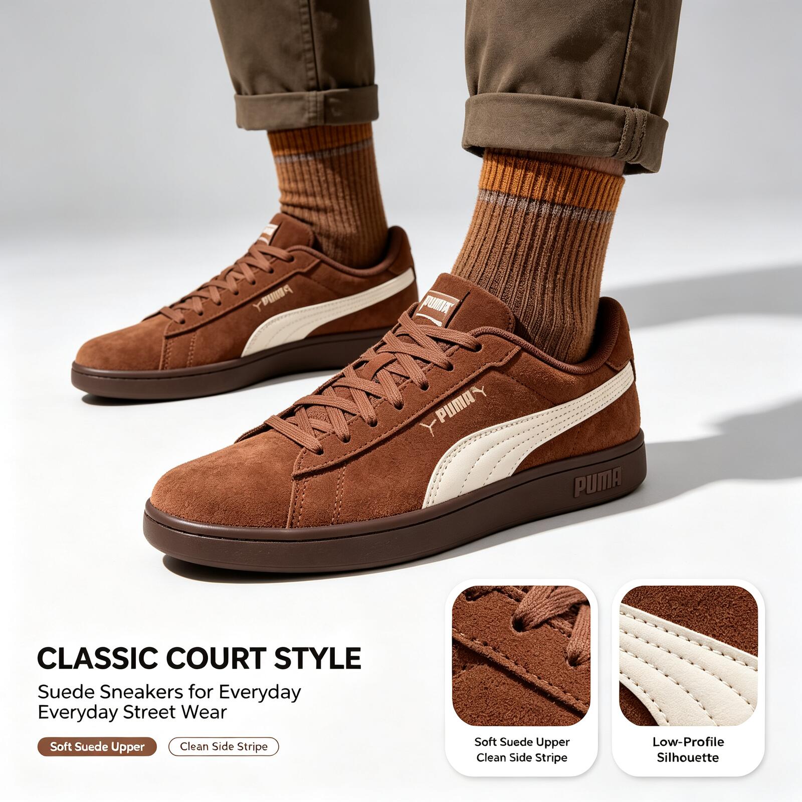 Puma Shoes Suede Classic - Sepatu Kasual Retro PUMA Baru, Sol