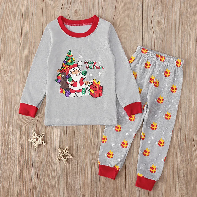 Baby Clothing Us - Piyama Anak Gambar Santa Klaus Abu-abu