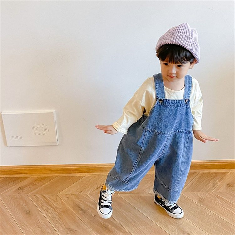 Baby Overall Denim - Celana kaki lebar longgar anak-anak baru