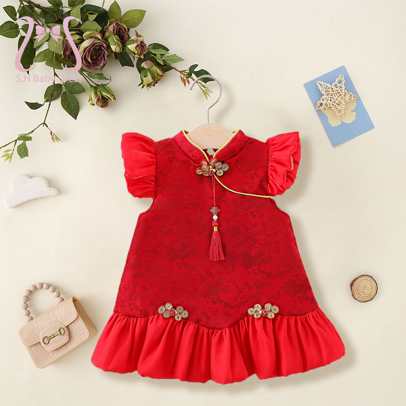 Baby Clothing H&M - Gaun Tahun Baru Gesper Klasik Qipao