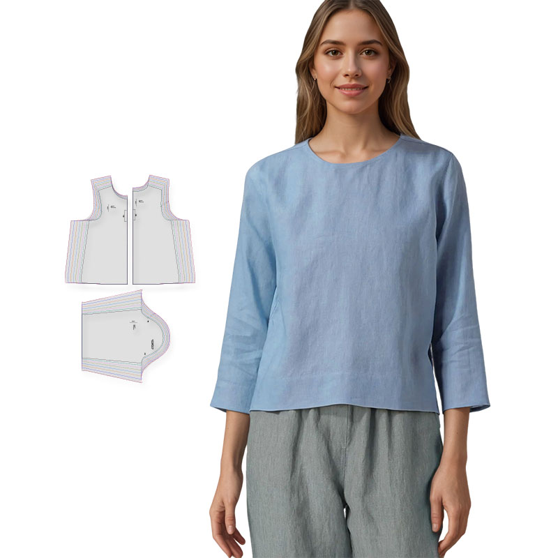 Baby Clothing Patterns - Pola jahit untuk Blus Linen wanita