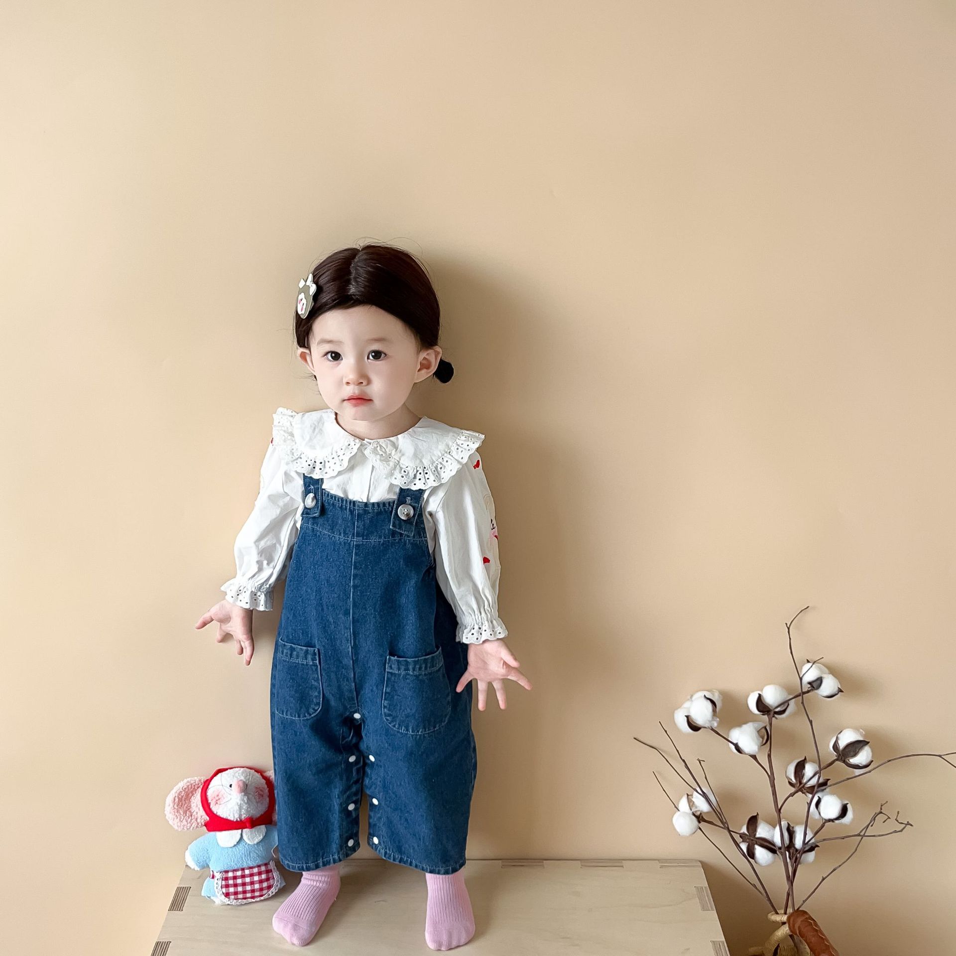 Baju kodok bayi perempuan 0-24 - Baby Overall Denim ulasan dan harga