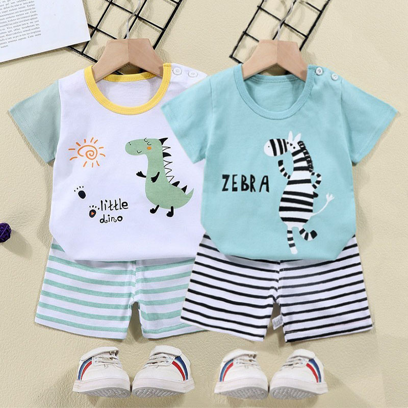 Kaus Katun + Celana Pendek Set - Baby Clothing Deals ulasan dan harga