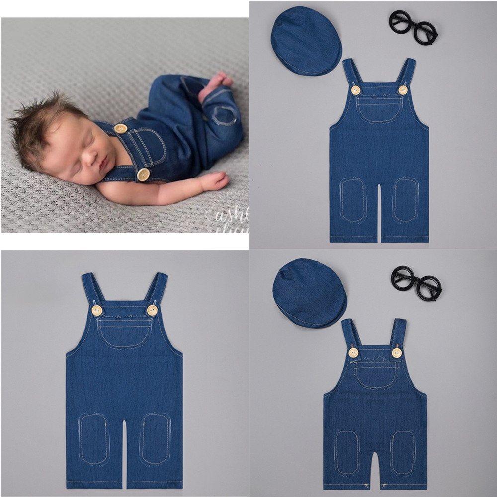 ❤️ Pakaian Fotografi Bayi Baru - Baby Overall Denim ulasan dan harga