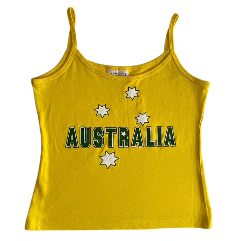 Baju Y2k motif kuning kamisol  - Baby Yellow Clothing Women ulasan dan harga